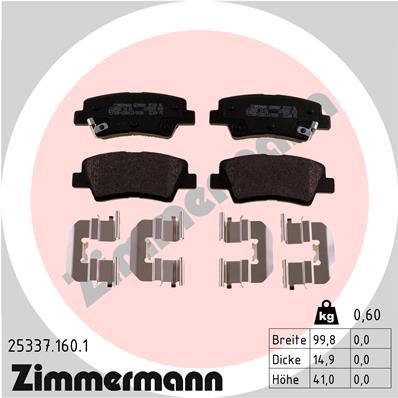 Zimmermann Brake pads for HYUNDAI TUCSON (TL) rear