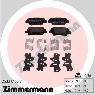 Zimmermann Brake pads for KIA RIO III (UB) rear