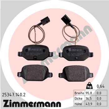 Zimmermann Brake pads for ABARTH 500C / 595C / 695C (312_) rear