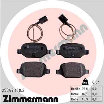 Zimmermann Bremsbeläge für ABARTH 500 / 595 / 695 (312_) hinten