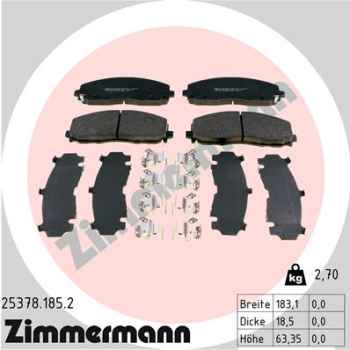 Zimmermann Brake pads for LANCIA VOYAGER Großraumlimousine (404_) front