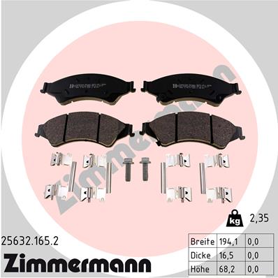 Zimmermann Brake pads for FORD RANGER (TKE) front