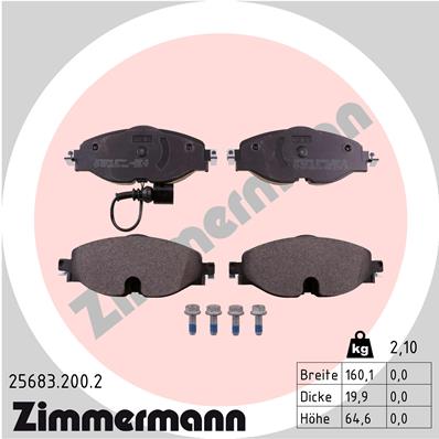 Zimmermann Bremsbeläge für VW GOLF SPORTSVAN (AM1, AN1) vorne