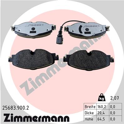Zimmermann Brake pads for AUDI A3 (8V1, 8VK) front