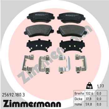 Zimmermann Brake pads for HYUNDAI i30 Kombi (PDE) front
