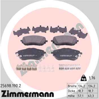 Zimmermann Brake pads for TOYOTA COROLLA Stufenheck (_E18_, ZRE1_) front