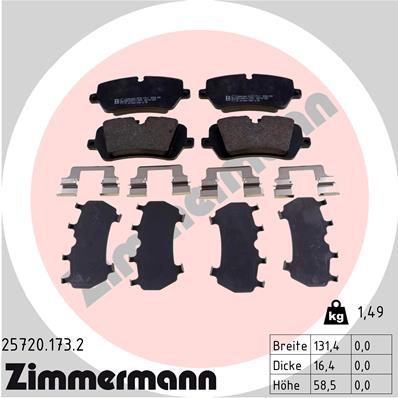 Zimmermann Brake pads for LAND ROVER RANGE ROVER SPORT (L494) rear