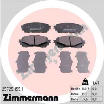 Zimmermann Brake pads for MAZDA 6 Kombi (GJ, GL) front