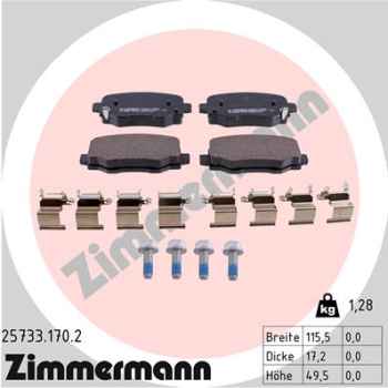 Zimmermann Brake pads for FIAT 500X (334_) rear