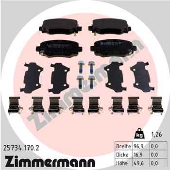 Zimmermann Brake pads for JEEP CHEROKEE (KL) rear