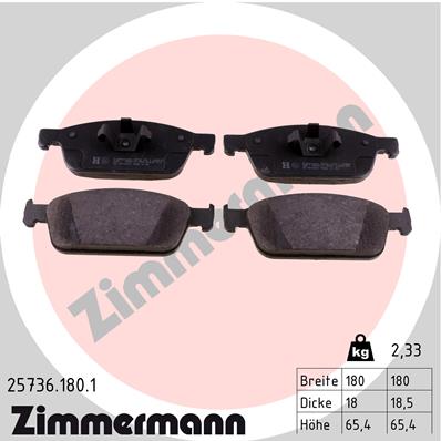 Zimmermann Brake pads for FORD TRANSIT COURIER Kombi front