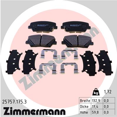 Zimmermann Brake pads for HYUNDAI SANTA FÉ III (DM, DMA) front