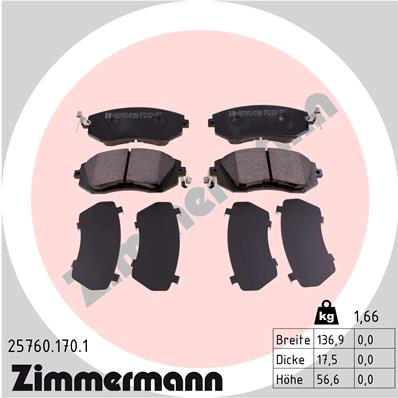 Zimmermann Brake pads for SUBARU LEGACY V (BM) front