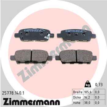 Zimmermann Brake pads for INFINITI EX rear