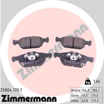 Zimmermann Brake pads for HONDA CIVIC IX Stufenheck (FB, FG) front