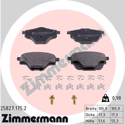 Zimmermann Brake pads for PEUGEOT 5008 II rear