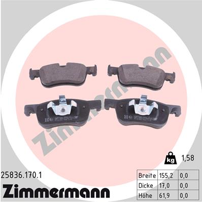 Zimmermann Brake pads for CITROËN C4 SPACETOURER (3D_) front