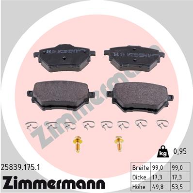 Zimmermann Brake pads for CITROËN C4 Grand Picasso II rear