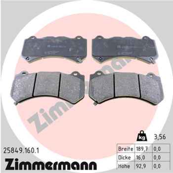 Zimmermann Brake pads for CHEVROLET CAMARO front