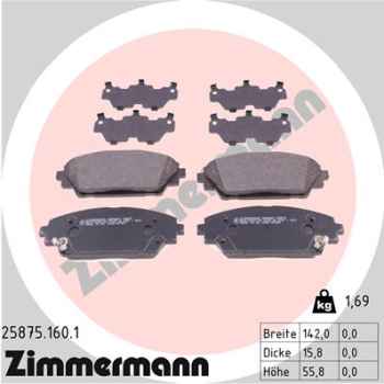 Zimmermann Brake pads for MAZDA 3 (BM, BN) front