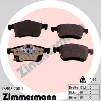 Zimmermann Brake pads for FIAT 500L (351_, 352_) front