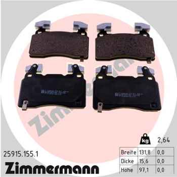 Zimmermann Brake pads for CHEVROLET CAMARO Convertible front