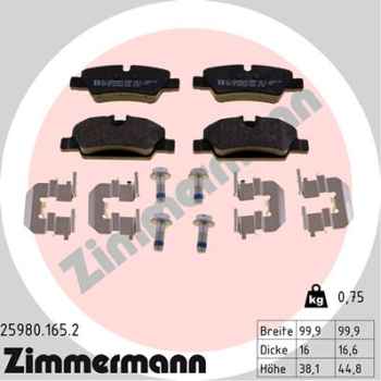 Zimmermann Brake pads for MINI MINI (F56) rear