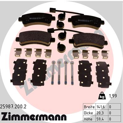 Zimmermann Brake pads for PEUGEOT BOXER Bus rear