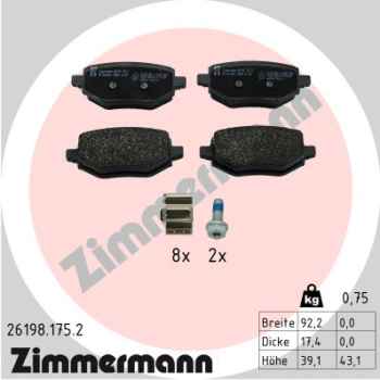 Zimmermann Brake pads for OPEL MOKKA rear