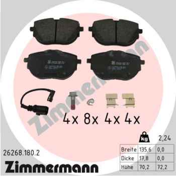 Zimmermann Brake pads for VW MULTIVAN T6 (SGF, SGM, SGN, SHM, SHN) front
