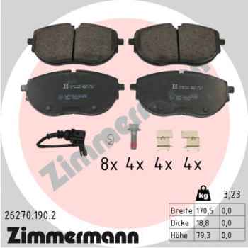 Zimmermann Brake pads for VW MULTIVAN T6 (SGF, SGM, SGN, SHM, SHN) front