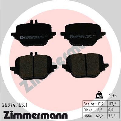 Zimmermann Bremsbeläge für MERCEDES-BENZ S-KLASSE (W223) hinten