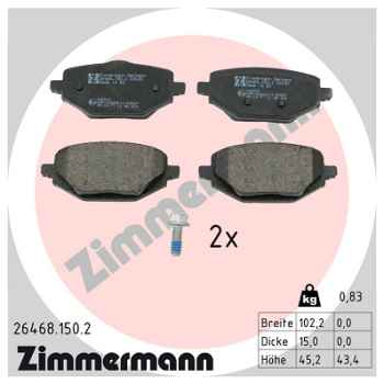 Zimmermann Brake pads for MITSUBISHI ASX (VSX_, VSE_) rear