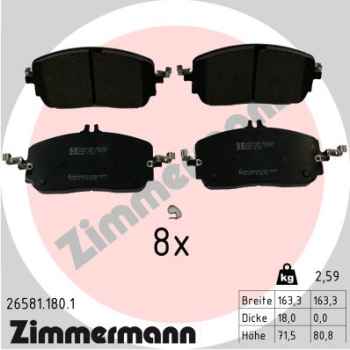 Zimmermann Bremsbeläge für MERCEDES-BENZ C-KLASSE (W206) vorne