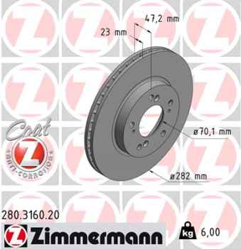 Zimmermann Brake Disc for HONDA LEGEND III (KA) front