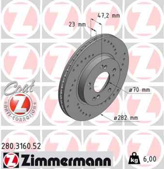Zimmermann Sport Brake Disc for HONDA HR-V (GH) front