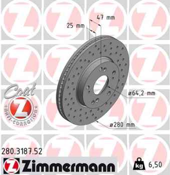 Zimmermann Sport Brake Disc for HONDA CIVIC IX Tourer (FK) front