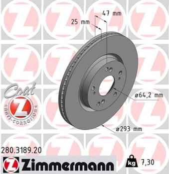 Zimmermann Brake Disc for HONDA CIVIC IX Stufenheck (FB, FG) front