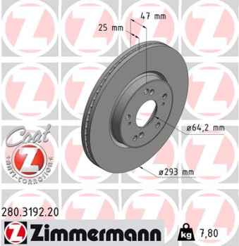 Zimmermann Brake Disc for HONDA HR-V (RU) front