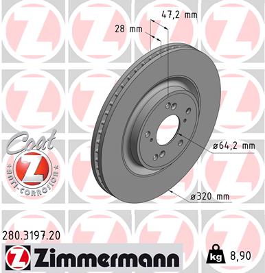 Zimmermann Brake Disc for HONDA CR-V V (RW_, RT_) front