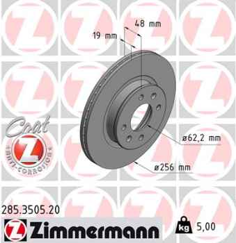 Zimmermann Brake Disc for HYUNDAI GETZ (TB) front