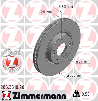 Zimmermann Brake Disc for KIA OPTIMA front