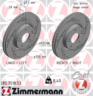 Zimmermann Sport Brake Disc for HYUNDAI ix35 (LM, EL, ELH) front