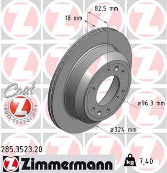Zimmermann Brake Disc for HYUNDAI H-1 / STAREX Großraumlimousine (A1) rear