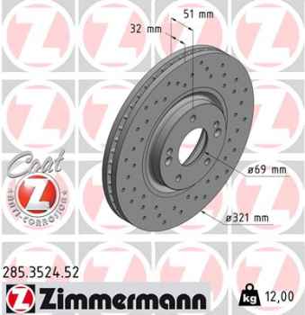 Zimmermann Sport Brake Disc for HYUNDAI ix55 front