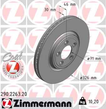 Zimmermann Brake Disc for JAGUAR S-TYPE (X200) front