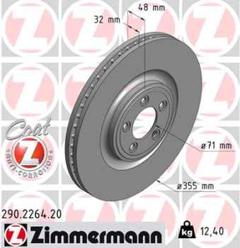 Zimmermann Brake Disc for JAGUAR F-TYPE Cabriolet (X152) front