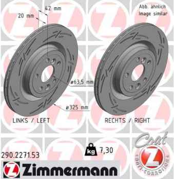 Zimmermann Sport Brake Disc for LAND ROVER RANGE ROVER VELAR (L560) rear