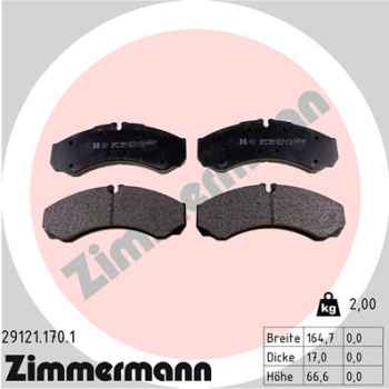 Zimmermann Brake pads for IVECO DAILY III Pritsche/Fahrgestell front