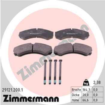 Zimmermann Brake pads for RENAULT TRUCKS MASCOTT Kasten/Kombi front/rear